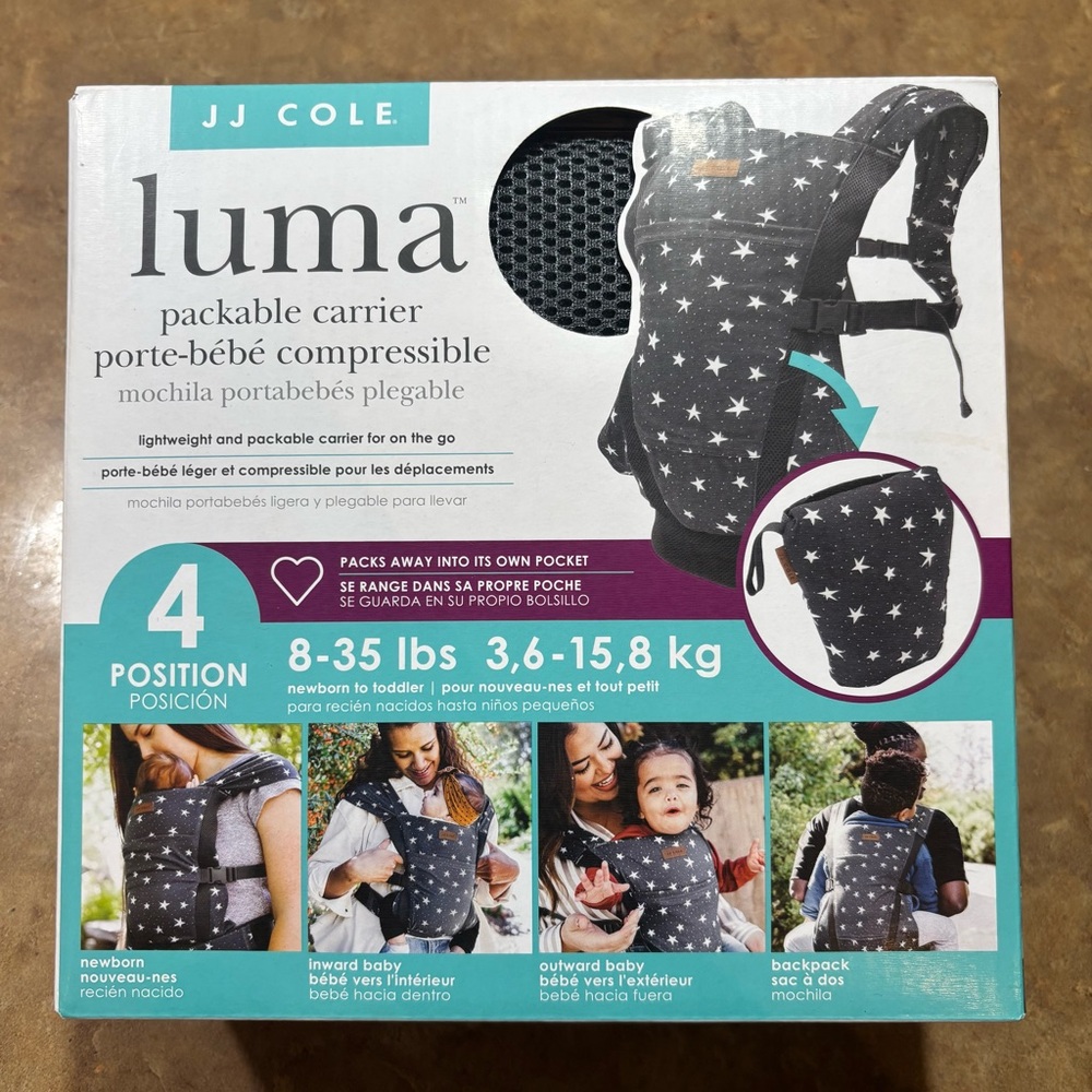 JJ Cole Luma Starry Gray Packable Carrier
